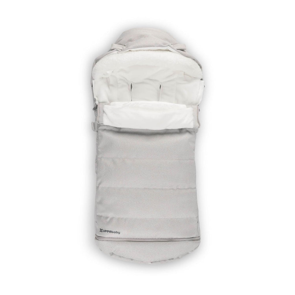 UPPAbaby CozyGanoosh 2-in-1 Seasonal Footmuff - Easily Attaches to UPPAbaby Strollers and RumbleSeat – Versatile, Ultra-Plush Zip-Out Liner for Cold Weather – Savannah (Pearl Gray Jacquard)