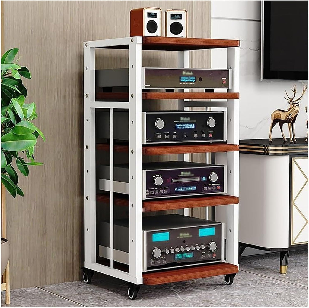 Tier spacing Adjustable Amplifier Racks Mobile Audio and Video Equipment Rack Professional Audio Equipment Cabinet Audio-Visual Tripod with Wheels (Color : B-50X45X100cm)