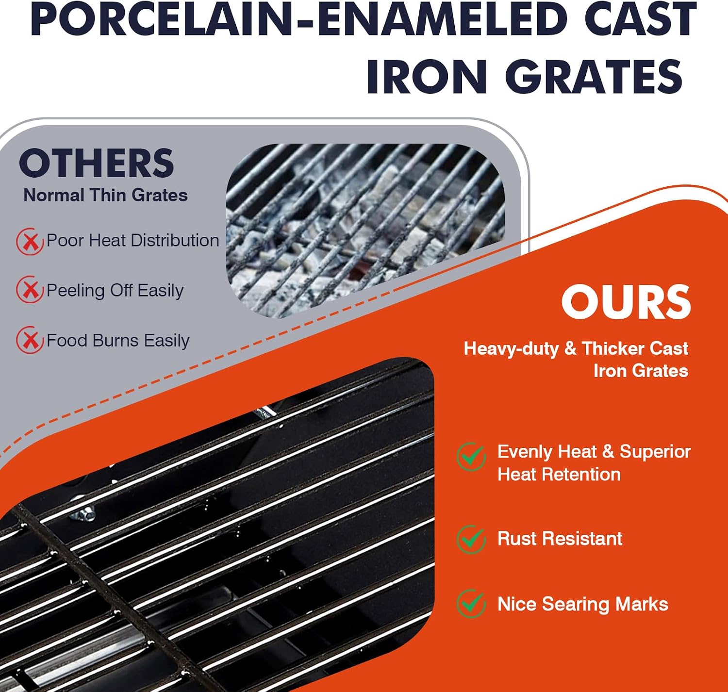 Propane and Charcoal Grill Combo, Gas Griddle Grill Combo Two Fuel BBQ Grills with Long Silicone Non-Slip Grill Gloves, Dual Fuel Lids and Side Shelves