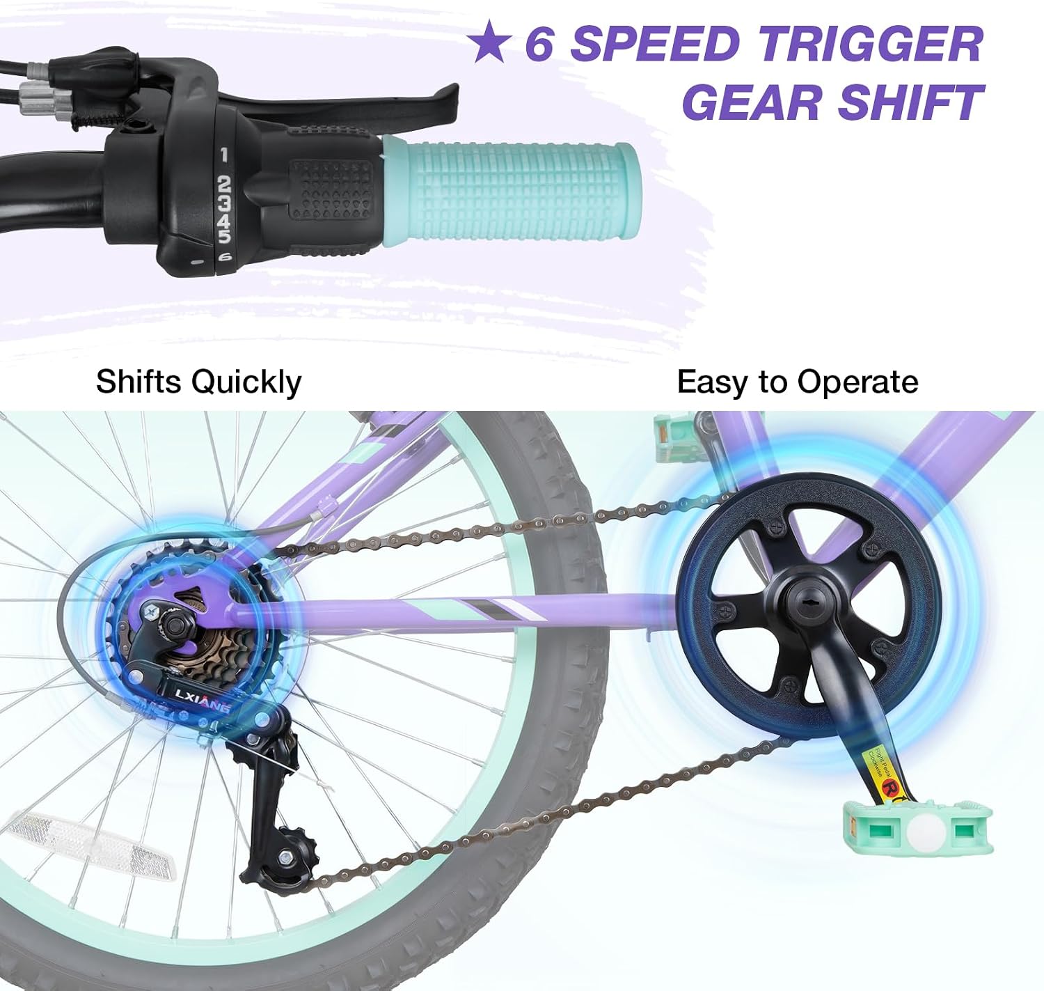 WEIZE 20 24 Inch Kids Mountain Bike,Kids Bike for Girls Age 6-14 Year Old,6 Speed Kid Bicycle with Front Suspension Fork,Adjustable Seat Height,High-Carbon Steel Frame,Ideal for Girl Adventurers
