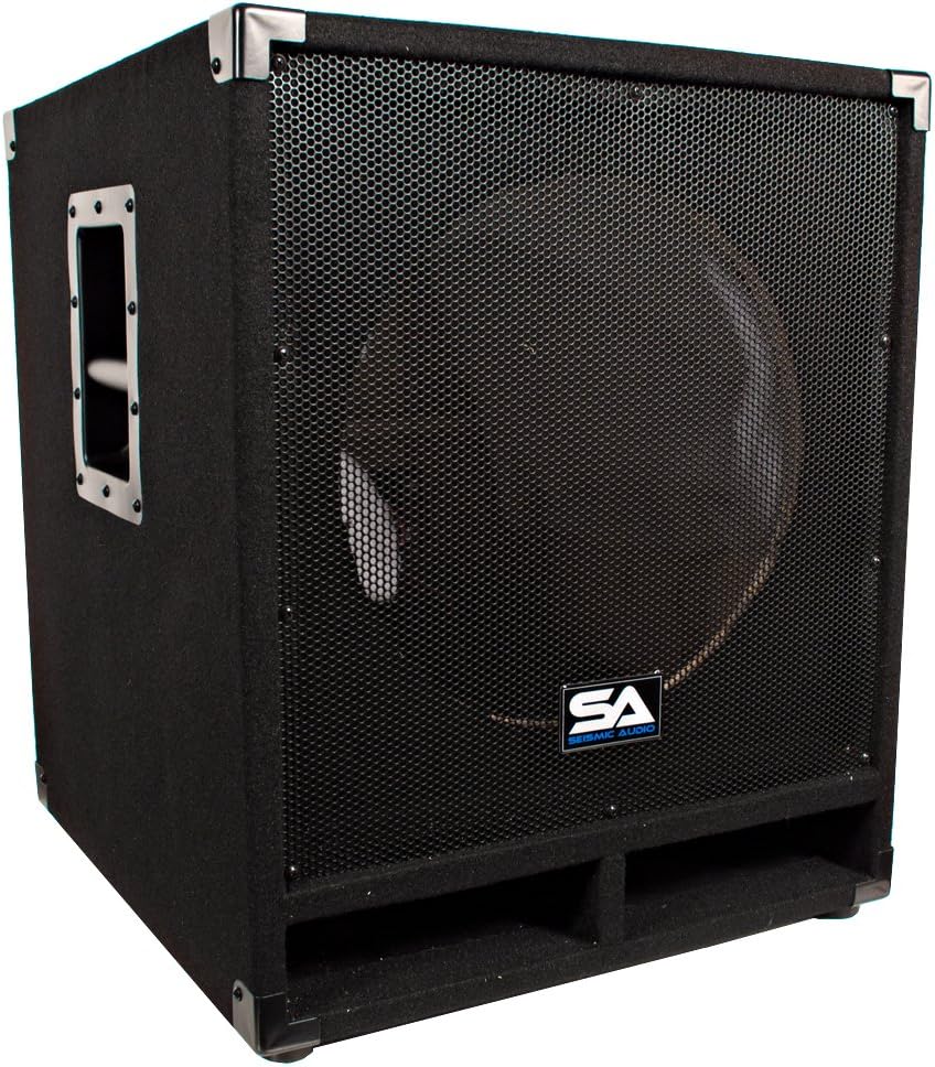 Seismic Audio - Baby-Tremor_Empty-Pair - Pair of Empty 15' Subwoofer Cabinets - PA/DJ/Band Live Sound Loudspeakers