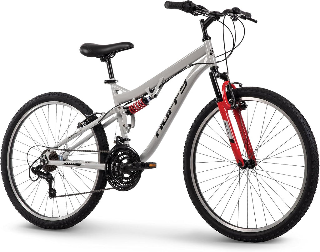 Huffy Stone Mountain Bike for Men and Women, 20'/24'/26', 6-Speed (20') or 21-Speed, Front or Dual Suspension (Varies), Multiple Colors, Adjustable Saddle, Shimano Equipped, All-Terrain Tires