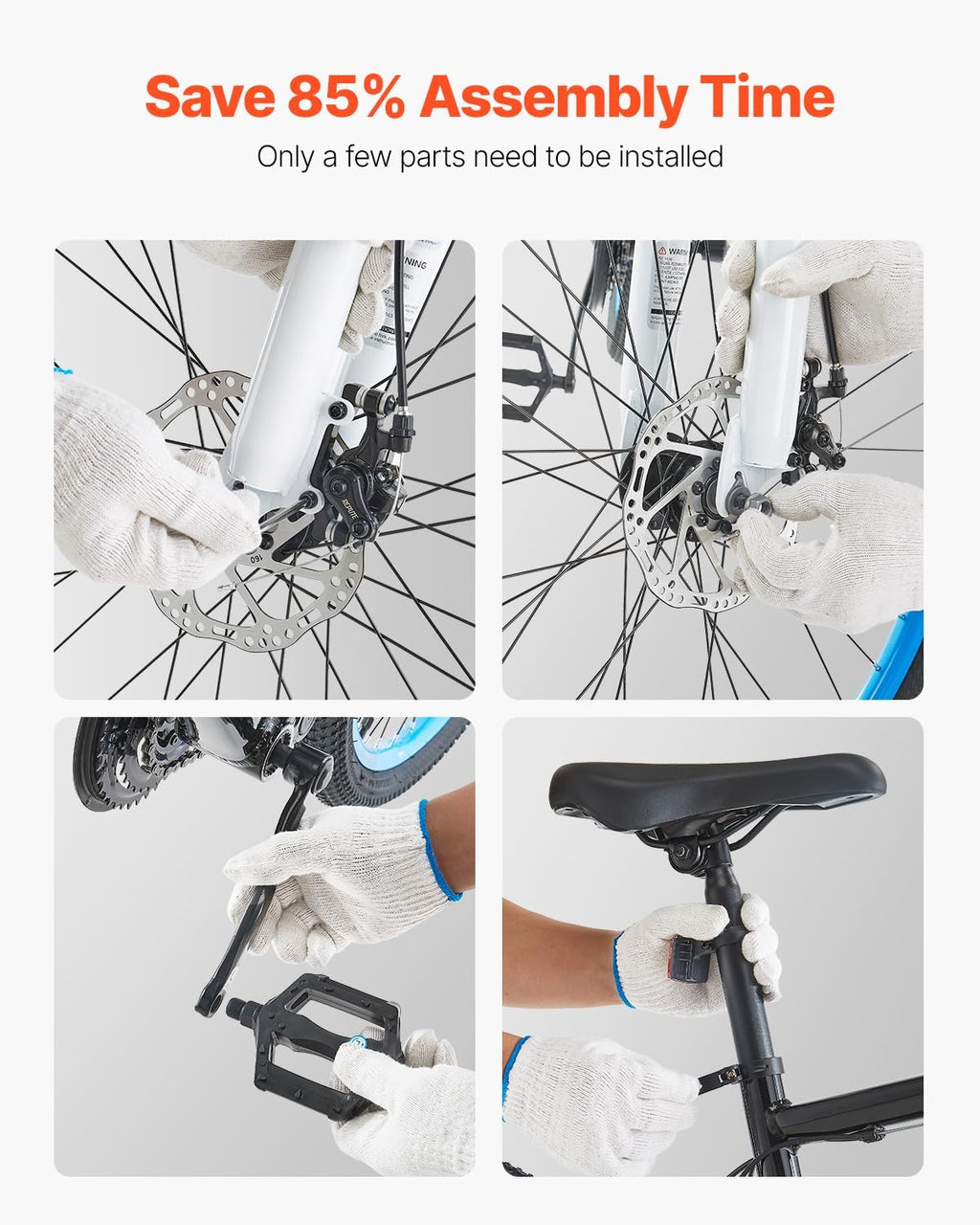 VEVOR Mountain Bike for Men/Women, 20'/26'/29' Sizes, 7/21/24 Speed Twist Shifting, Front or Dual Suspension, Dual Disc Brakes, Comfort Saddle, Sleek Colors