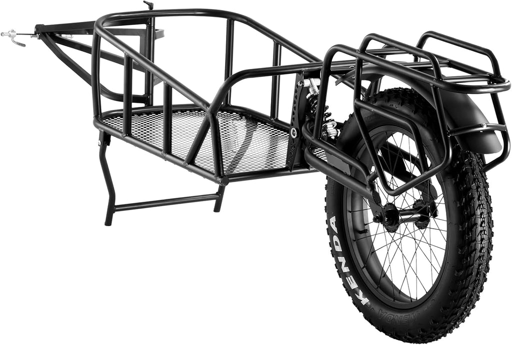 VEVOR Bike Cargo Trailer, 70/275 lbs Load Capacity, Foldable Compact Storage & Quick Release with Universal Hitch, 20' Wheels, Fits Most Bike Wheels, Carbon Steel Frame, Heavy-Duty Bicycle Wagon Cart