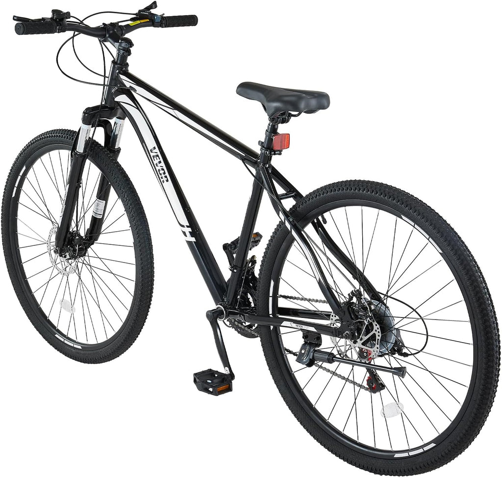 VEVOR Mountain Bike for Men/Women, 20'/26'/29' Sizes, 7/21/24 Speed Twist Shifting, Front or Dual Suspension, Dual Disc Brakes, Comfort Saddle, Sleek Colors