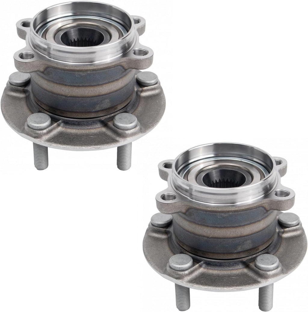 TRQ Rear Driver and Passenger Side Wheel Bearing and Hub Assembly Set 2 Piece Compatible with 2016-2021 Mazda CX-9 All Wheel Drive 2022 CX-9