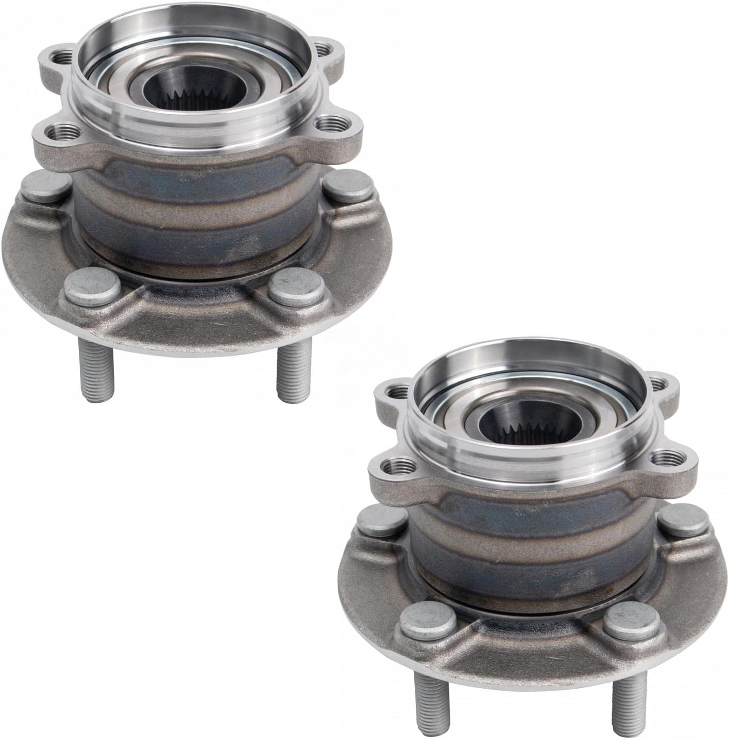TRQ Rear Driver and Passenger Side Wheel Bearing and Hub Assembly Set 2 Piece Compatible with 2016-2021 Mazda CX-9 All Wheel Drive 2022 CX-9