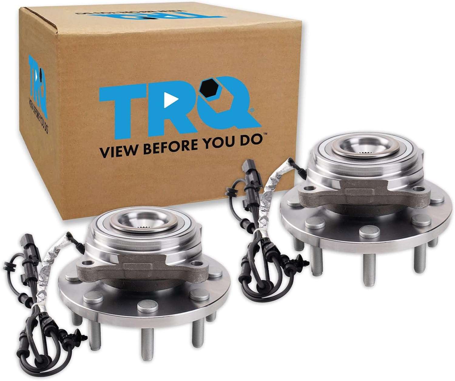 TRQ Front Left and Right Wheel Bearing and Hub Assembly 2 Piece Set Compatible with 2019-2024 Ram 2500 Ram 3500