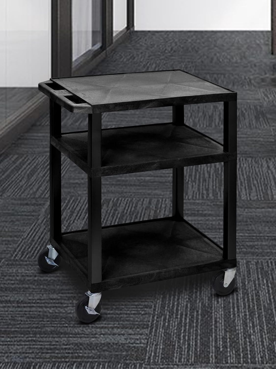 H Wilson WT34E Presentation Cart, 34' H, Black