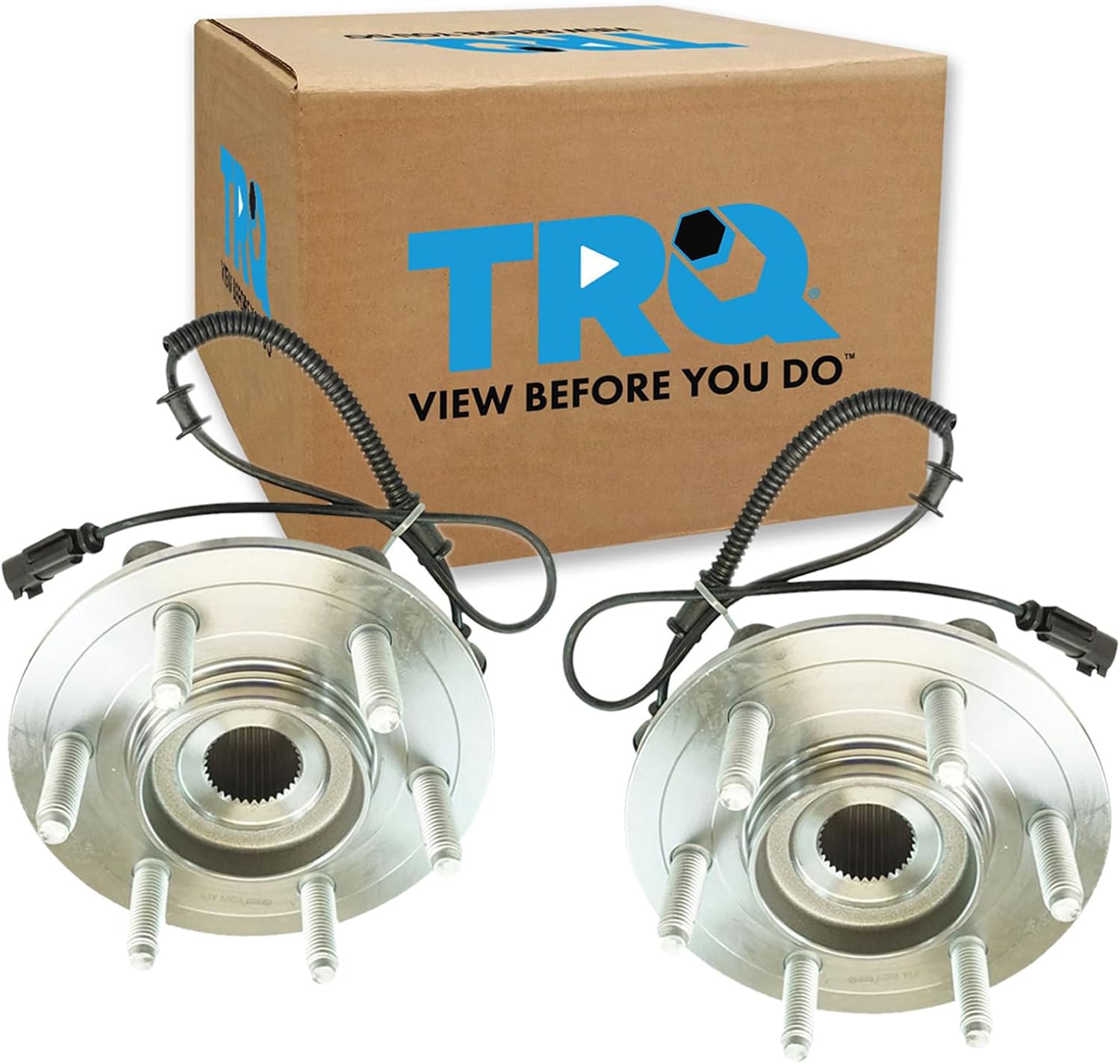 TRQ 2 Piece Rear Wheel Bearing & Hub Assembly Set Compatible with 2011-2014 Ford Expedition Lincoln Navigator