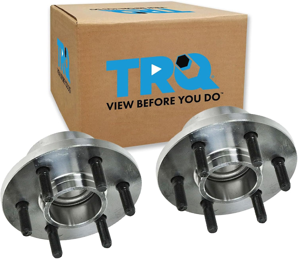 TRQ Front Wheel Bearing and Hub Assembly Set 2 Piece Compatible with 97-03 Dodge Dakota RWD Left and Right 2 Wheel ABS 04 Dakota RWD Left and Right Rear Drum Brakes