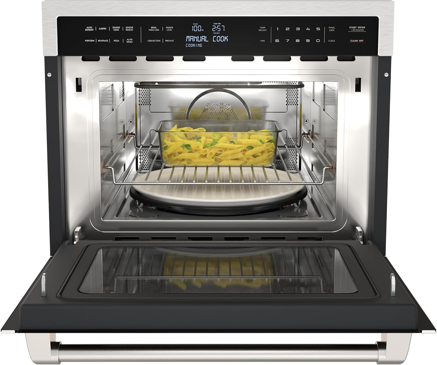 KoolMore Reserve 24 in. Built-In Microwave Convection Oven with Air Fry, 3-in-1 Combo, Sensor Cook, Soft-Close Door, 1.6 cu. ft. in Stainless Steel