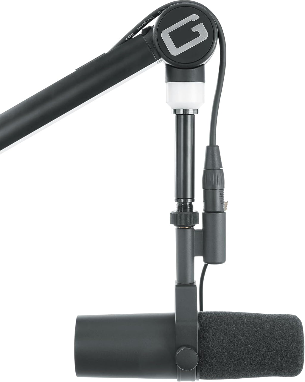 Gator Frameworks Professional Desktop Broadcast/Podcast Microphone Boom Stand with On-Air Indicator Light, Blue,Violet, & Red (GFWMICBCBM4000)