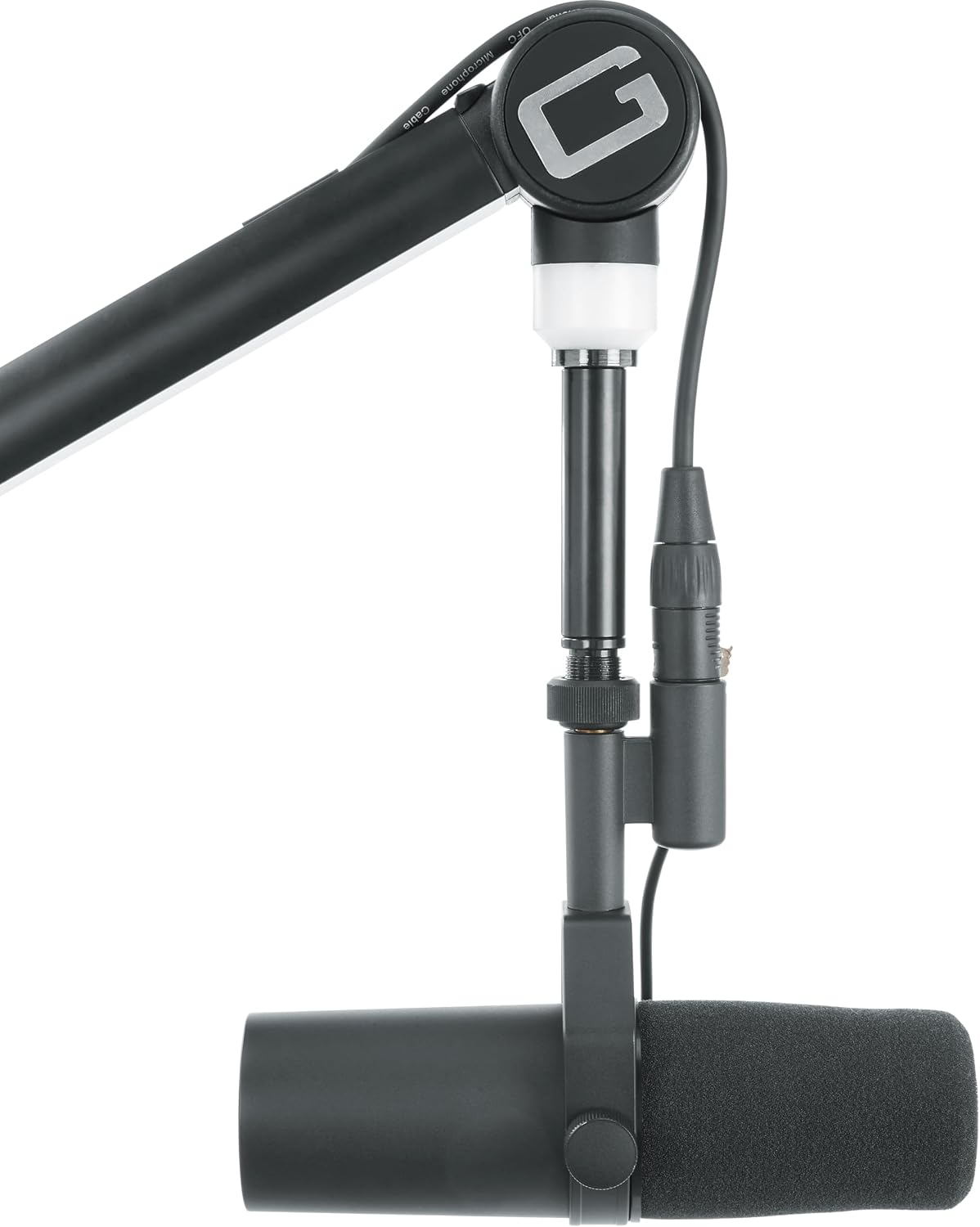 Gator Frameworks Professional Desktop Broadcast/Podcast Microphone Boom Stand with On-Air Indicator Light, Blue,Violet, & Red (GFWMICBCBM4000)