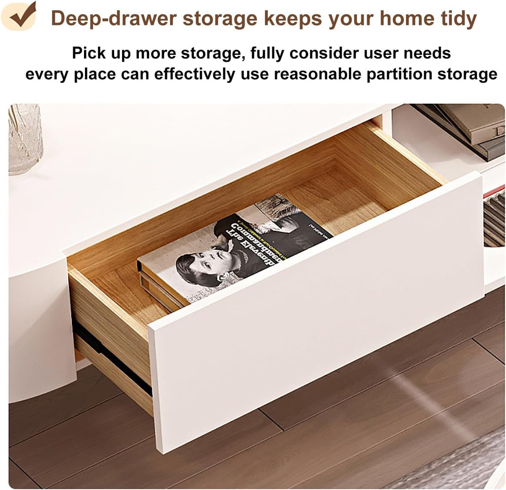 TV Stand for 32-70' TVs with Storage Cabinets, Audio Visual Media Equipment Console Solid Wood Storage Cabinet for Bedroom, Living Room, Hallway (Color : White, Size : L:160cm/63in)