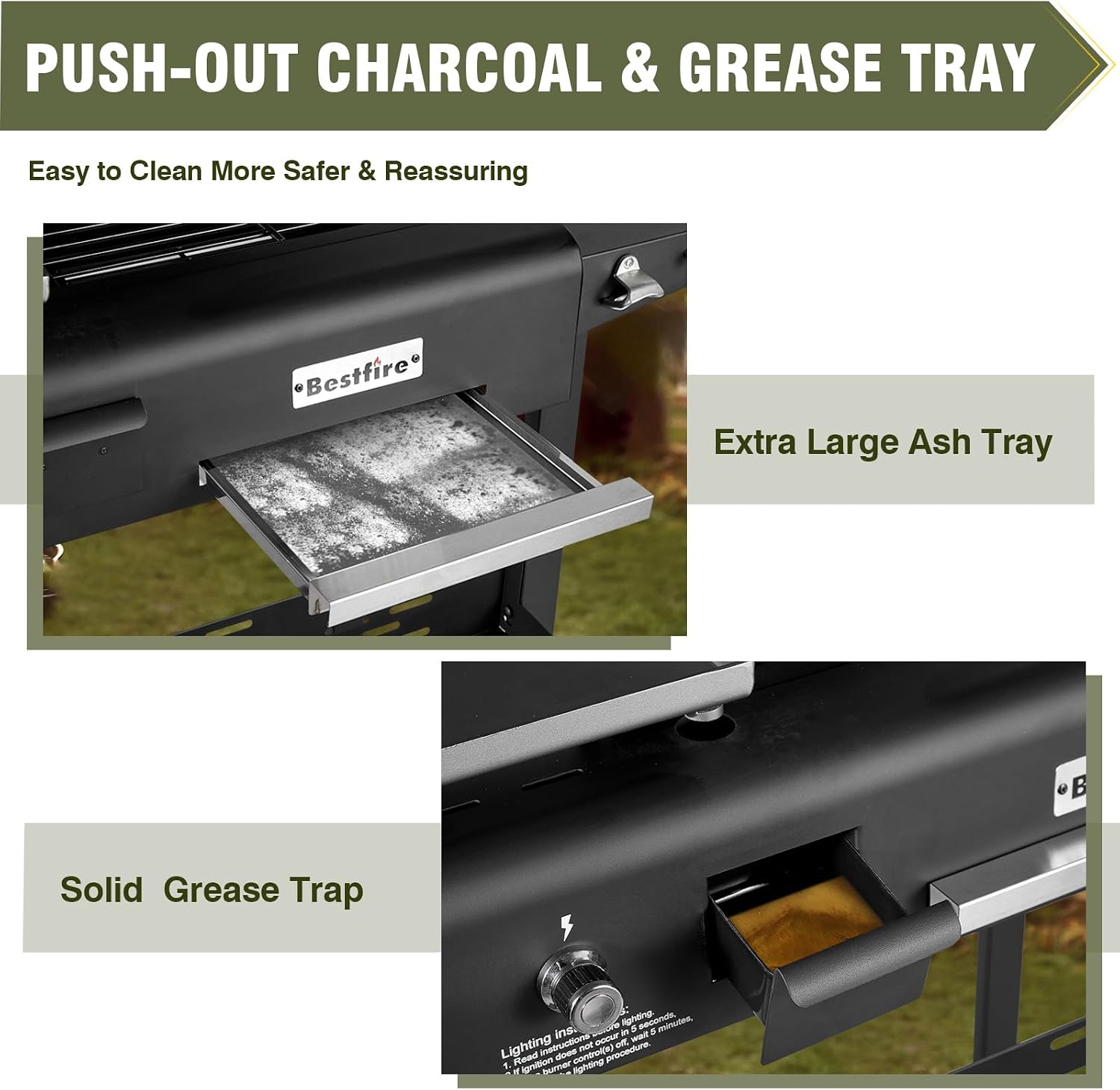 Propane Gas Griddle Charcoal Grill Combo Flat Top Griddle W/Dual Lids & 2 Side Shelves Dual Fuel BBQ Grill for Outdoor Barbecue