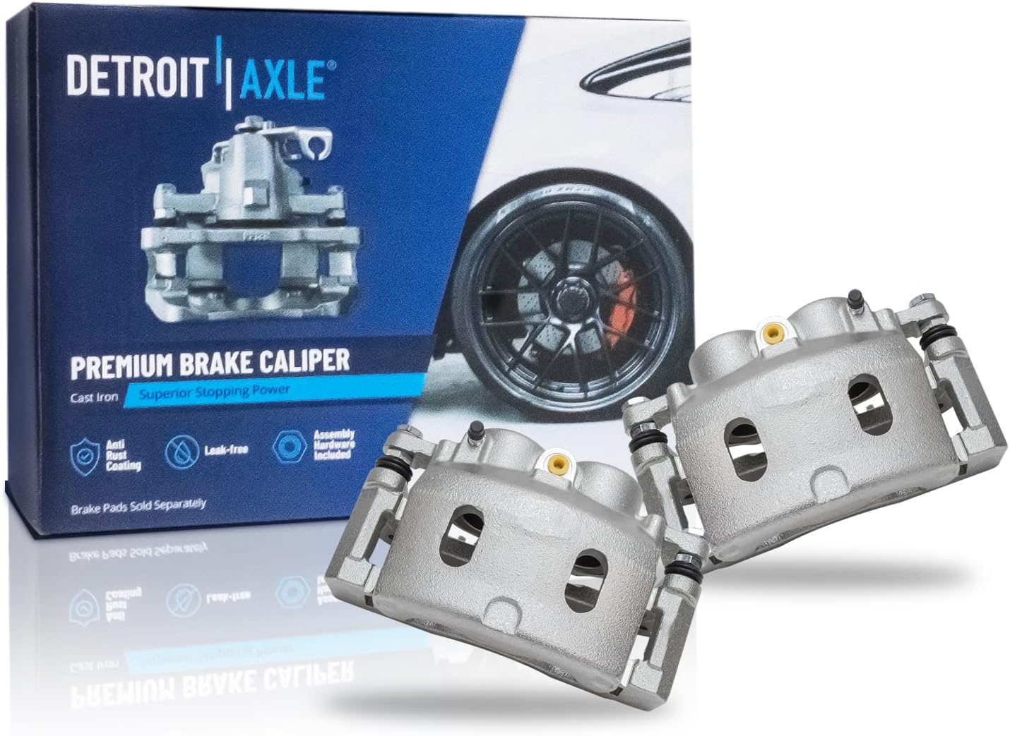Detroit Axle - Brake Kit for Sierra Silverado 1500 Escalade Tahoe Yukon Disc Brake Rotors Brake Pads Front Brake Calipers Replacement : 12.99' inch Front & 13.58' inch Rear Rotor