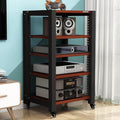 Stereo Cabinet, TV Equipment Rolling Stand Portable, AV Media Stand Floor Standing Audio Rack, Office/Bedroom/Living Room Media Storage Cabinet