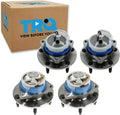 TRQ 2 Piece Front Rear Wheel Bearing & Hub Assembly Set Compatible with 2004-2008 Cadillac XLR 1997-2008 Chevrolet Corvette