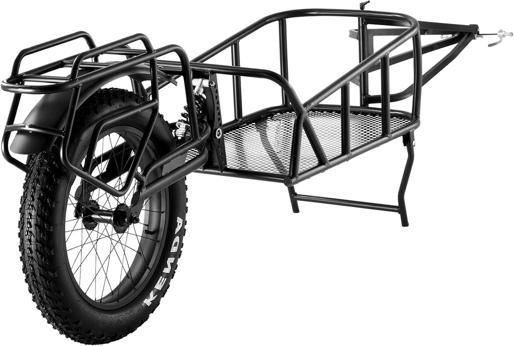 VEVOR Bike Cargo Trailer, 70/275 lbs Load Capacity, Foldable Compact Storage & Quick Release with Universal Hitch, 20' Wheels, Fits Most Bike Wheels, Carbon Steel Frame, Heavy-Duty Bicycle Wagon Cart