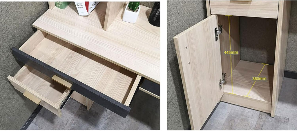 Wall-Mounted Workstation Computer Desk & Floating TV Cabinet - Versatile Media Console & Audio-Visual Equipment Shelf for Home Office & Bedroom, Space-Saving Corner Design
