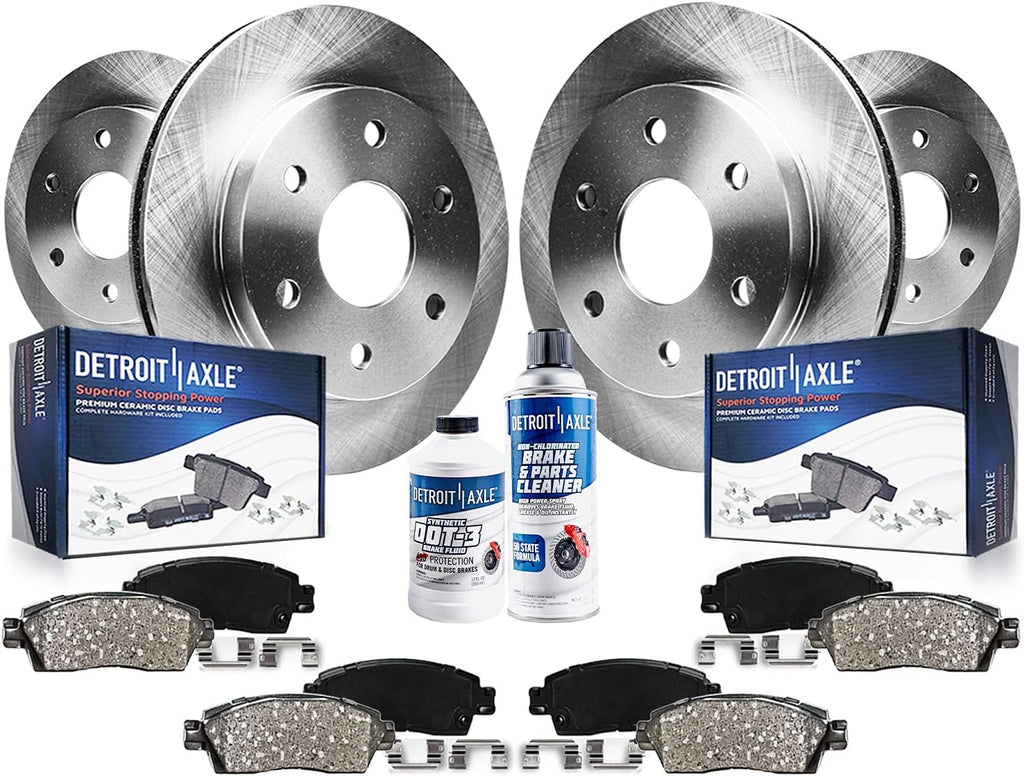 Detroit Axle - Front and Rear Disc Brake Kit for 2004-2007 Cadillac CTS 2005-2011 STS, Disc Brake Rotors Ceramic Brake Pads w/Hardware Replacement: 13.98 inch Front Rotor