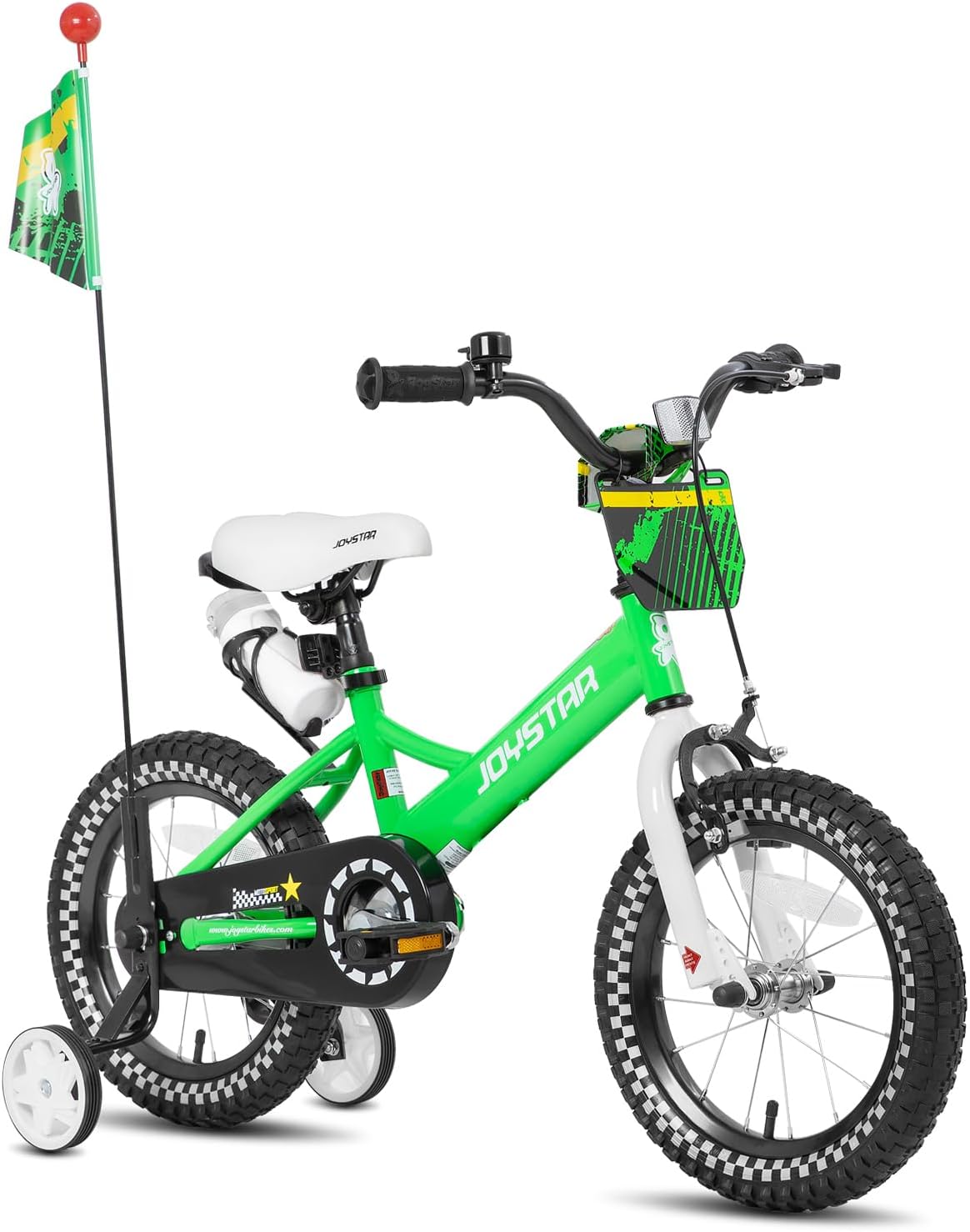 JOYSTAR Little Daisy Kids Bike for Girls Boys Ages 2-7 Years, 12 14 16 Inch Girls Bikes with Doll Bike Seat & Streamers, Boys Bike with Flag & Number Plate, Multiple Colors