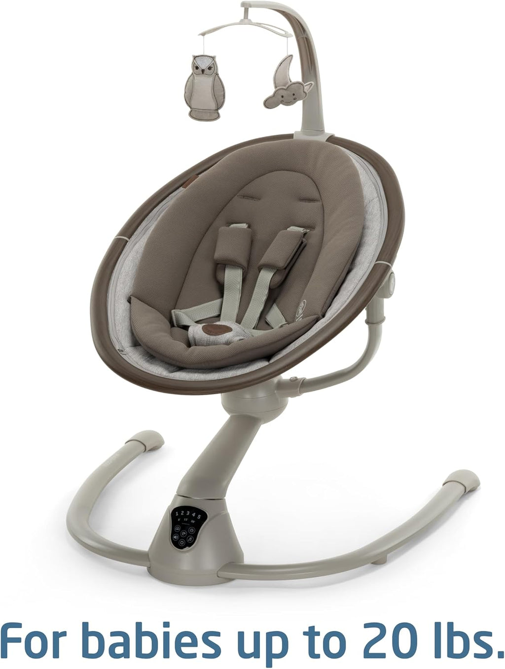 Maxi-Cosi Cassia Smart Baby Swing for Infants, Portable Foldable Swing with Music, 360 Rotation, 5 Speeds, 12 Melodies, EcoCare Fabric, Auto Motion Sensor, 2 Reclines, Truffle