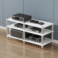 YVYKFZD 2/3/4-Tier AV Media Stand, Stand Audio Rack Corner Component Cabinet, Open Stereo Cabinet with Shock-Absorbing Feet, Power Amplifier Shelf Equipment(Size:White 3 Tier-47.2'X18.9'X24.8')
