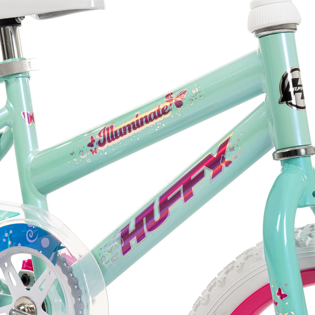 Huffy Illuminate Bike for Girls, 12/16/20 Inch Size Options, Ages 3+ Years Old, Removable Training Wheels (12' and 16' Only), Multiple Color Options, Easy Assembly, Adjustable Seat, Durable