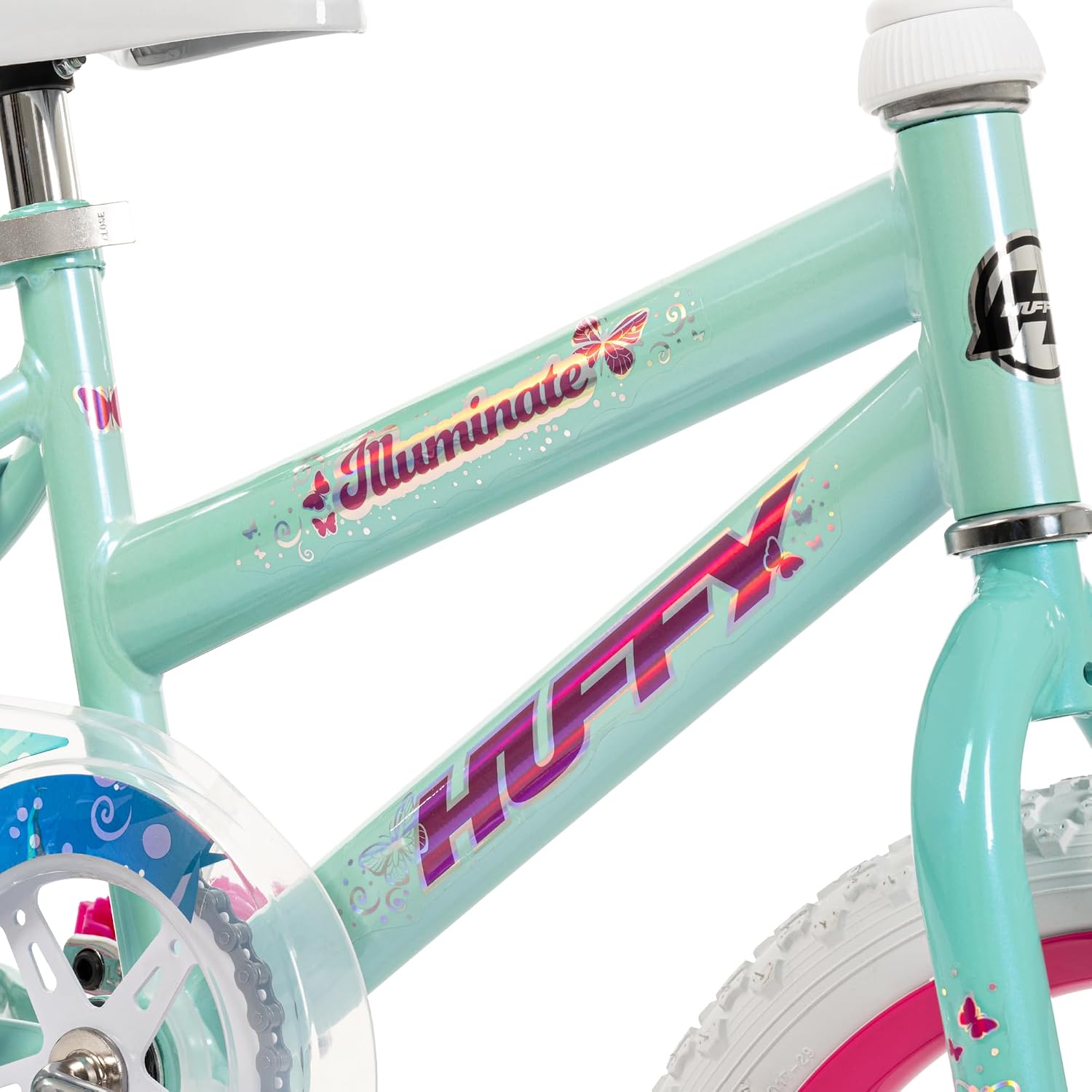 Huffy Illuminate Bike for Girls, 12/16/20 Inch Size Options, Ages 3+ Years Old, Removable Training Wheels (12' and 16' Only), Multiple Color Options, Easy Assembly, Adjustable Seat, Durable