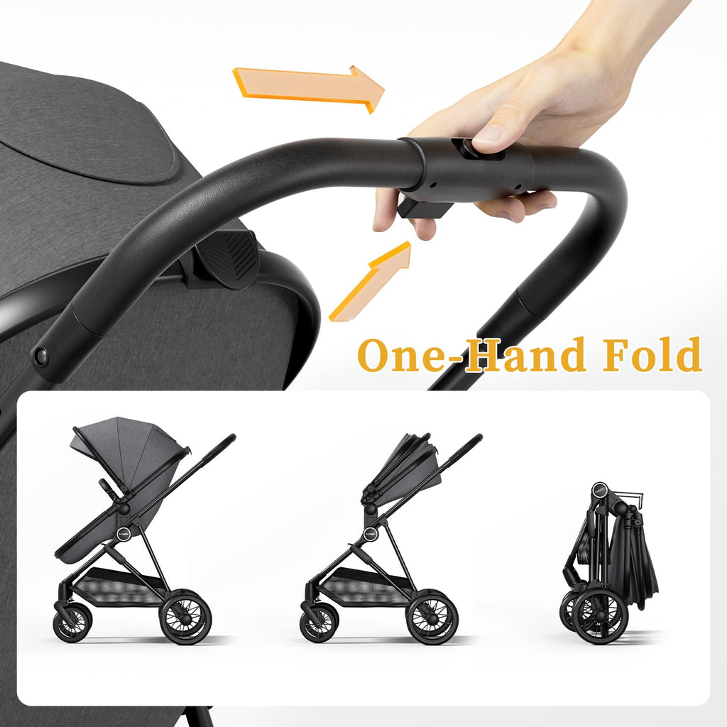 Cochildor Lite 2.0 Baby Stroller with Newborn Mode, 2-in-1 Foldable Infant Stroller with Reversible Seat and UPF 50+ Canopy