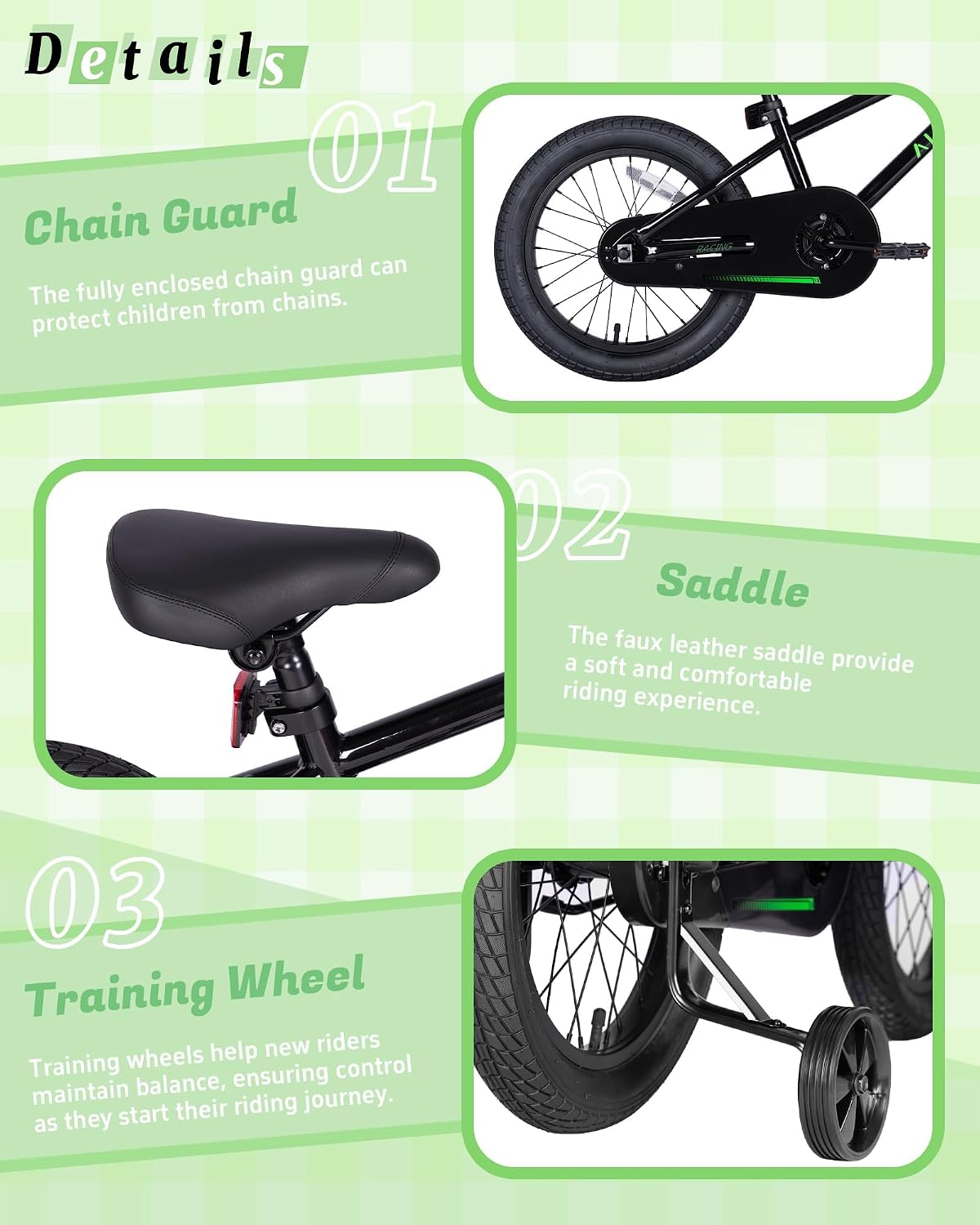 vollsch BMX Style 12 14 16 Inch Kids Bike Training Wheels 20'' Bicycle with Kickstand for 2-14 Years Old Toddlers Boys Girls Coaster Brake Multiple Colors