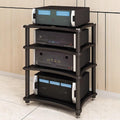 Audio Storage Rack, AV Media Stand, Audio Rack Stand, Audio Rack Tower Heavy Duty for Audio Equipments 4 Sizes 2 Colors(Black,4 Layer)