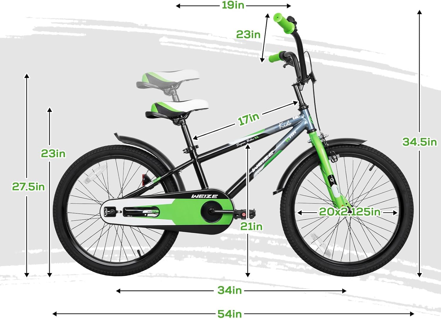 WEIZE Kids Bike, 16 20 Inch Children Bicycle for Boys & Girls Ages 4-12 Years Old, Rider Height 41-62 Inch, Adjustable Seat & Handlebars, Coaster Brake, Multiple Color Options