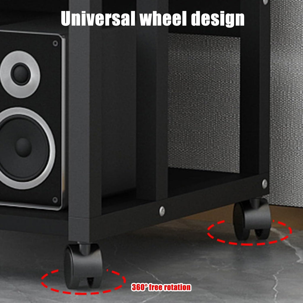 Multi-Tier Media Stand, 2/3/4 Tier Audio Rack, HiFi Component Shelf for Living Room & Studio, Sturdy Audio Cabinet (19.7x15.7x39.3in) - Perfect for Organizing Equipment