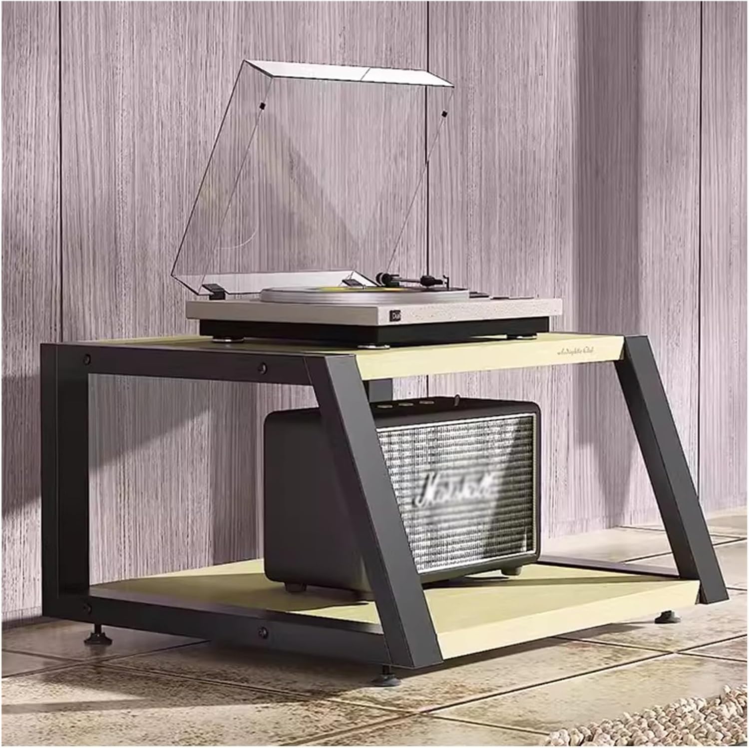 Audio Component Rack Tower Media Stereo Stand Equipment Shelves 2 3 4 Tier, Floor-standing Video Game Organizer Cabinet Display Holder, for Recording Room/Classroom/Meeting Room(Style B,2 Tier 35cm/13