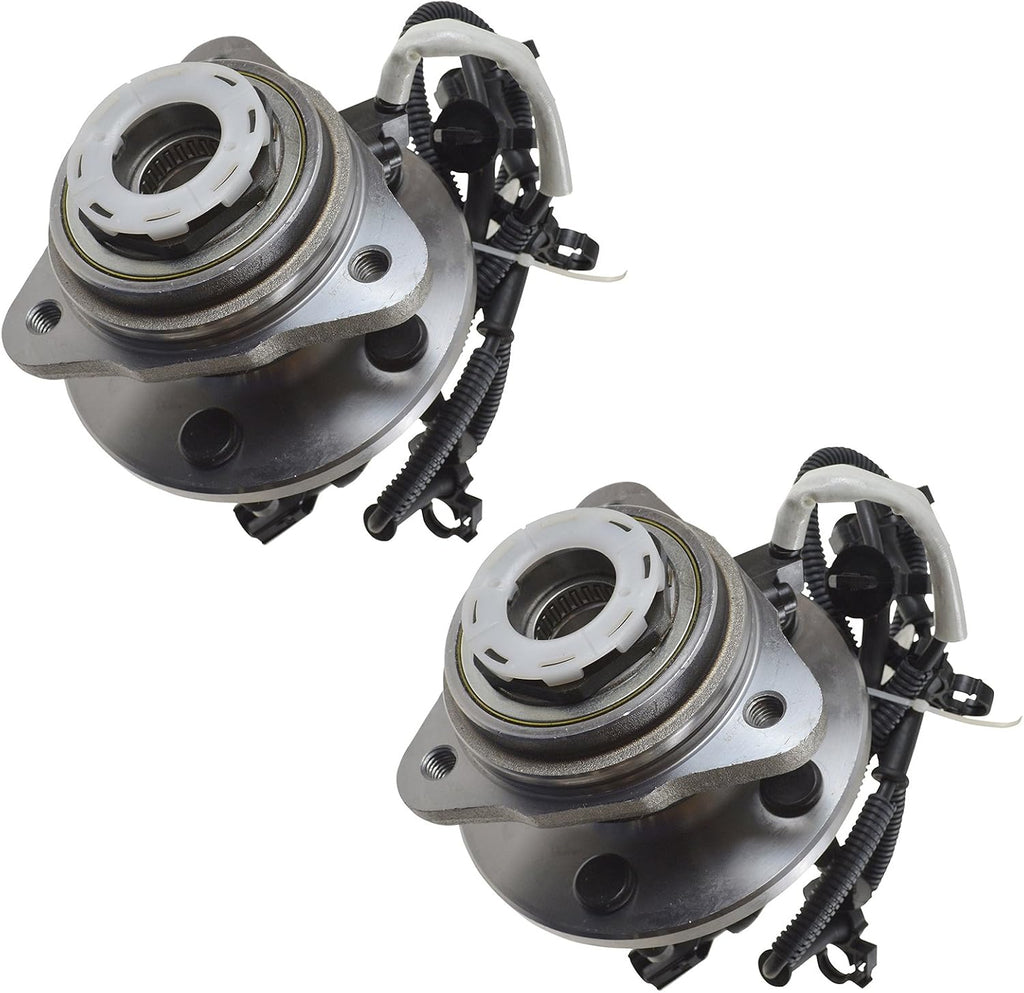 TRQ Front Wheel Bearing and Hub Assembly Set 2 Piece Compatible with 98-99 Ford Ranger Driver and Passenger Side 4WD 4 Wheel ABS 2000 Ranger Driver and Passenger Side 4 Wheel ABS Pulse Vacuum Hubs