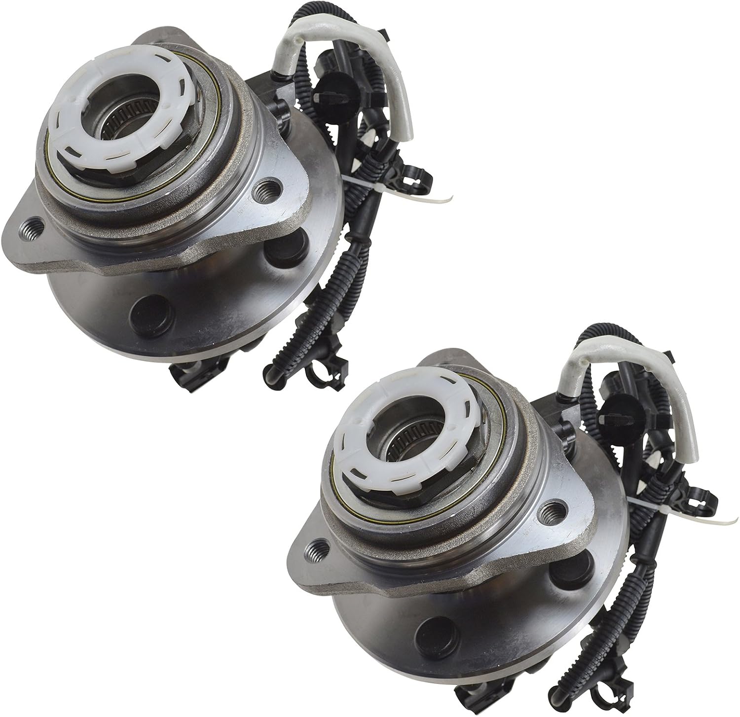 TRQ Front Wheel Bearing and Hub Assembly Set 2 Piece Compatible with 98-99 Ford Ranger Driver and Passenger Side 4WD 4 Wheel ABS 2000 Ranger Driver and Passenger Side 4 Wheel ABS Pulse Vacuum Hubs