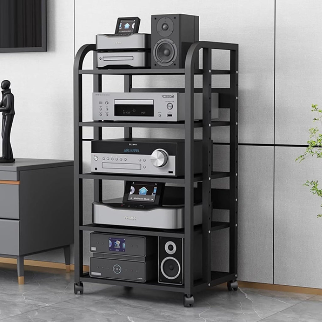 Multi-Tier Media Stand, 2/3/4 Tier Audio Rack, HiFi Component Shelf for Living Room & Studio, Sturdy Audio Cabinet (19.7x15.7x39.3in) - Perfect for Organizing Equipment