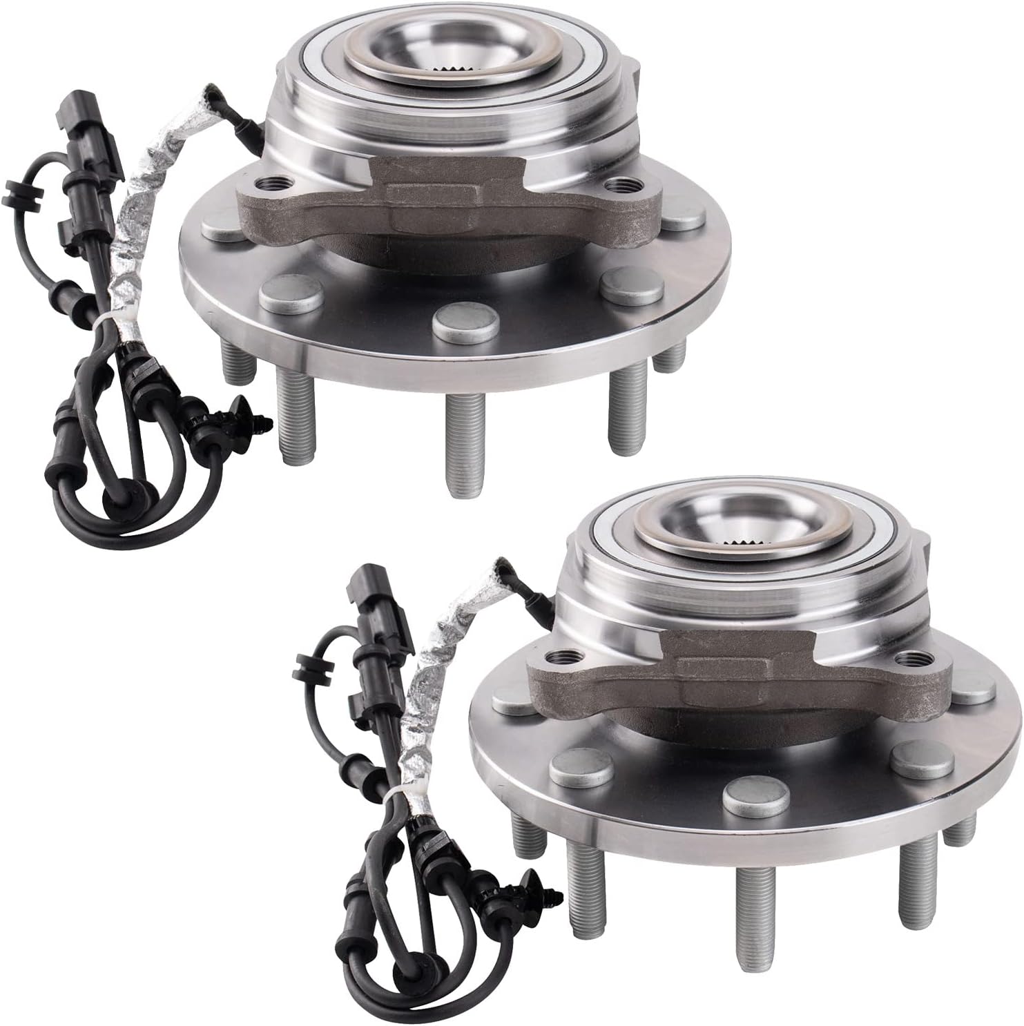 TRQ Front Left and Right Wheel Bearing and Hub Assembly 2 Piece Set Compatible with 2019-2024 Ram 2500 Ram 3500