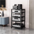 Rolling Audio Component Rack Tower Media Stereo Stand Equipment Shelf, Home Commercial Corner Entertainment Center, Stereo Shelf HiFi Audio Systems, 5 tier-100cm Tall
