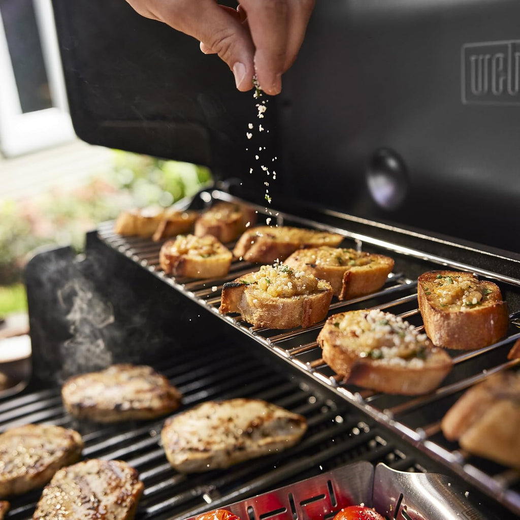 Weber Genesis E-325 Liquid Propane Gas Grill for Outdoor Cooking, 3 Burners, Black – Porcelain-Enameled, Cast-Iron Grates, PureBlu Burners & Sear Zone