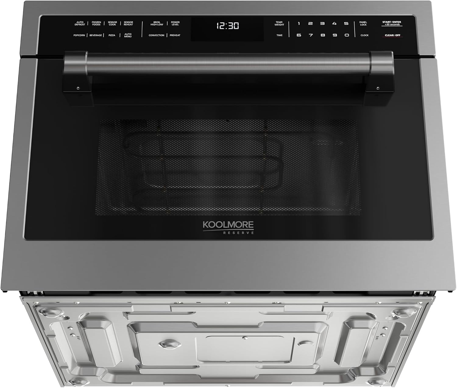 KoolMore Reserve 24 in. 1.6 cu. ft. Built-in Convection Microwave Oven with 10 Power Levels, Sensor Cooking, Bake, Roast, Broil, Defrost, 1750 Watts, UL Certified in Black Stainless-Steel
