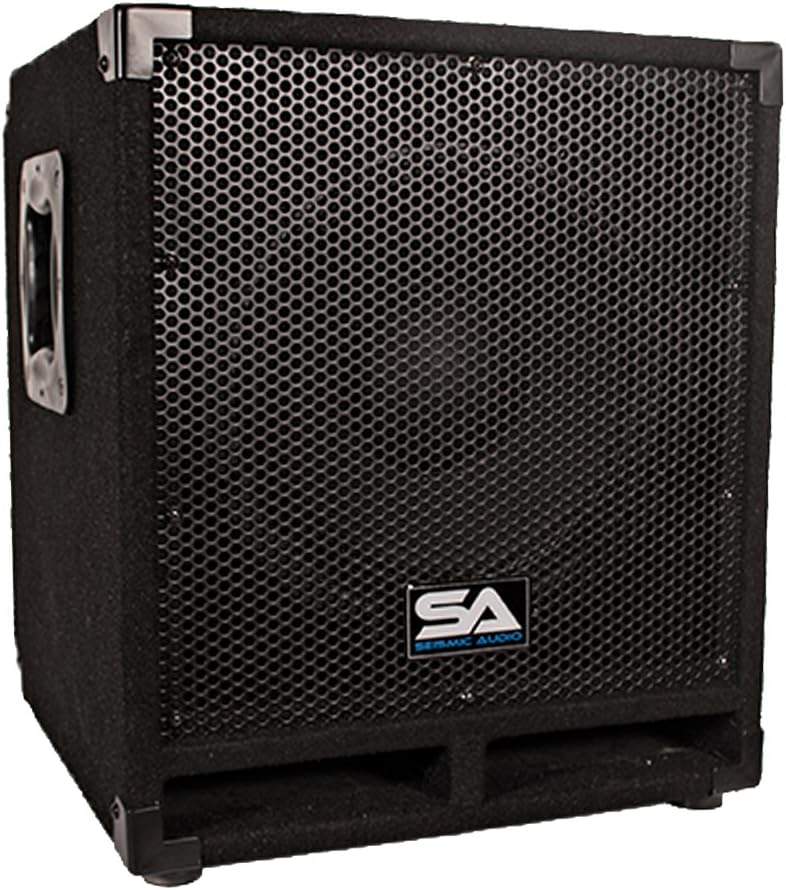 Seismic Audio - Mini-Tremor_Pair - Pair of Powered 12' Pro Audio/DJ Subwoofer Cabinets - Active 12 Inch PA/DJ/Band Live Sound Subwoofers