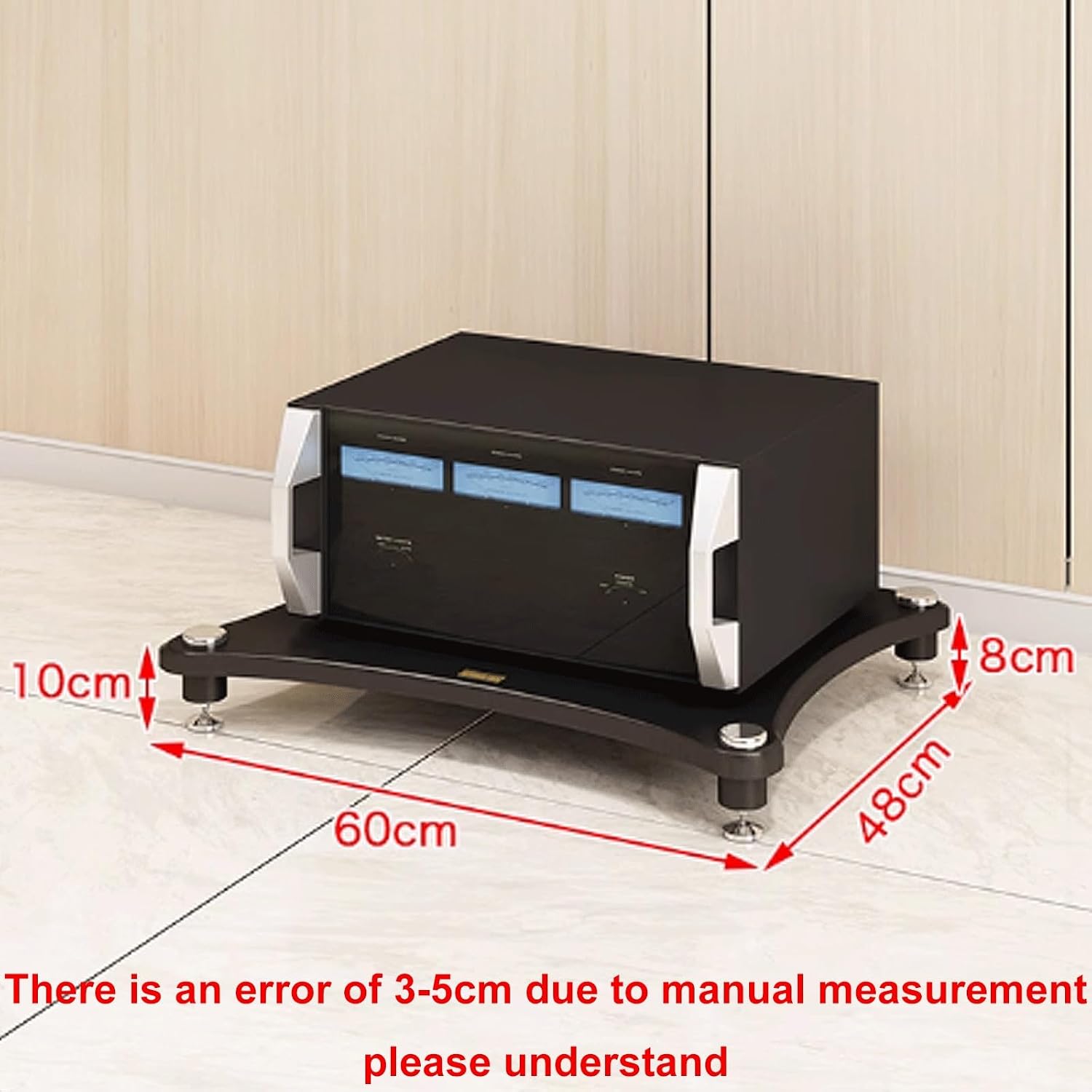 Audio Storage Rack, Media Stand, Audio Rack Stand, Audio Rack Tower Heavy Duty For Audio Equipments 4 Sizes 2 Colors,Black1 Layer