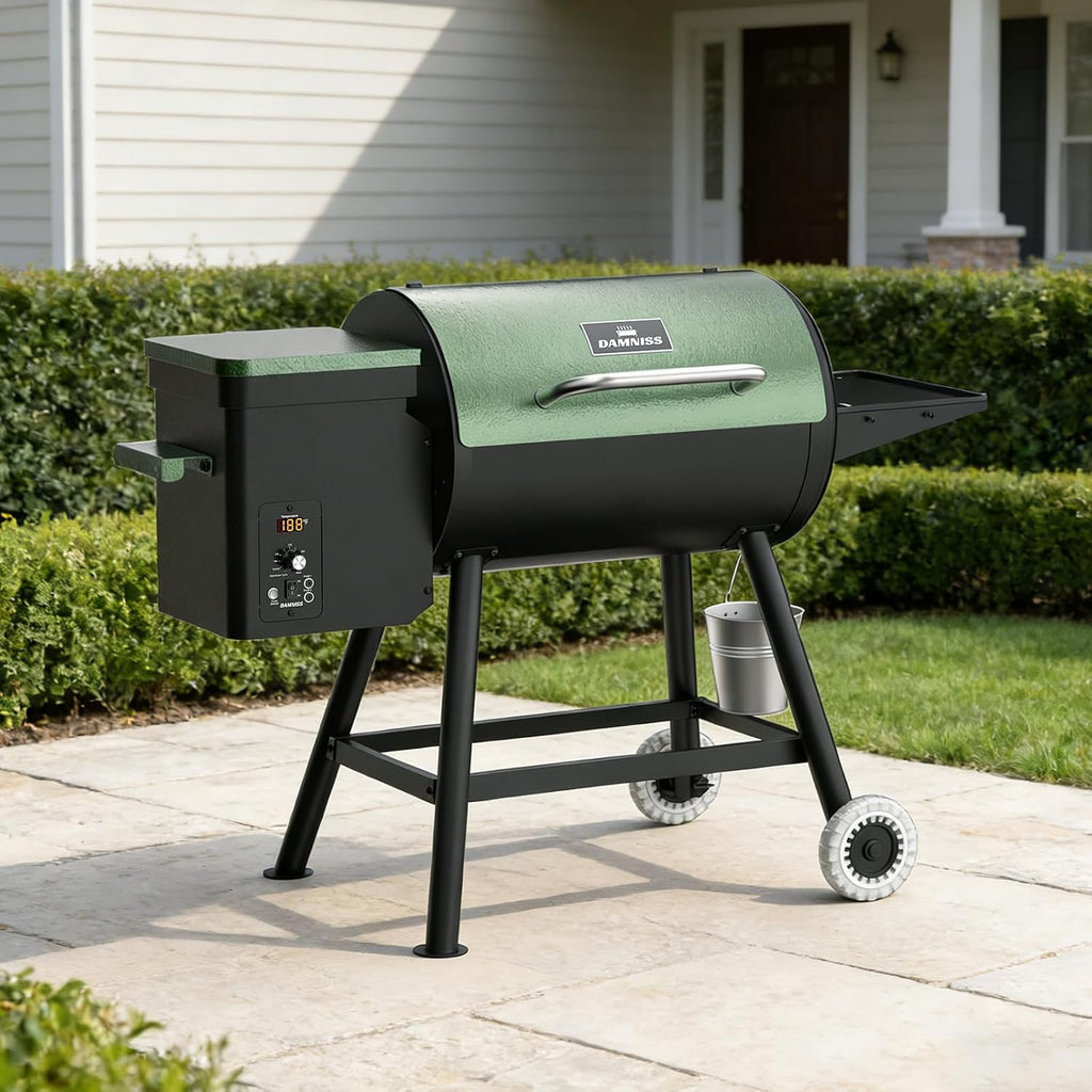 DAMNISS Pellet Smoker Grill Combo, 456 SQ.IN Cooking Area with PID Temperature Control (180-450°F) Electric BBQ Meat Grills & Smokers, Patio Backyard for Roast Outdoor