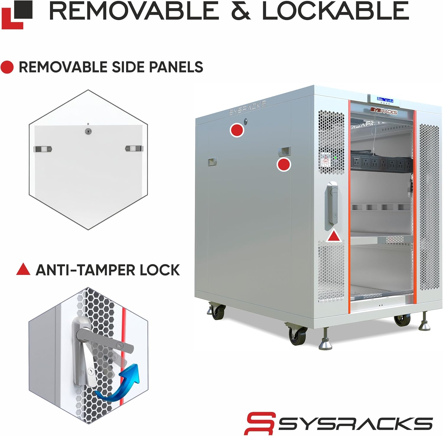 18U Server Rack Cabinet – 19' Network Rack Enclosure, 35' Deep Floor Standing Data Rack with Locking Glass Door, Cooling Fans, PDU & Shelf for Servers, Switches and Patch Panels