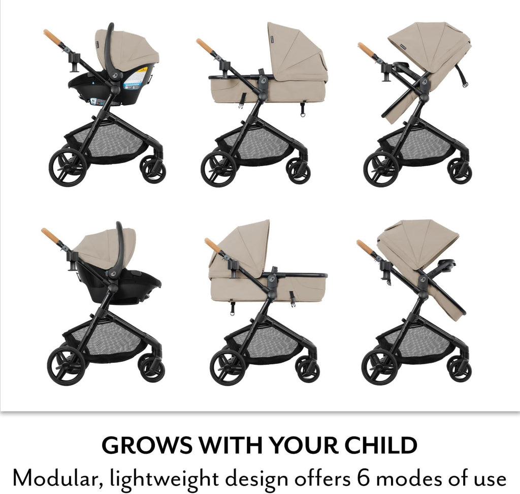 Evenflo Pivot NXT Travel System with LiteMax NXT Infant Car Seat (Latte Tan)