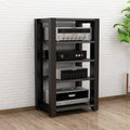 Stereo Racks and Stands, 2/3/4/5 Tier AV Media Stand, Audio Equipment Rack with Adjustable Shelves, Reinforced Steel Frame, Adjustable Footpads, for Home Theater(Black,5 Tier 60x51x100cm)